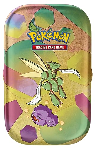 Pokemon TCG: Scarlet & Violet—151 Mini Tin – Scyther and Weezing (2 Booster Packs, 1 Coin & 1 Art Card)