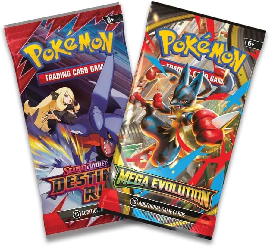 Pokemon Trading Card Game TCG Mega Evolutions Mini Tins - 2 Packs, 1 Destined Rivals, 1 Mega Evolution Plus Sticker and Art Card (Mega Latias)