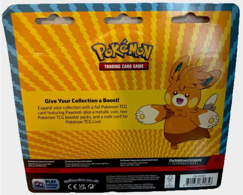 Pokemon Trading Card Game TCG - 2 Booster Packs, Scarlet and Violet and Paldea Evolved with Pawmot Promo Card and Coin