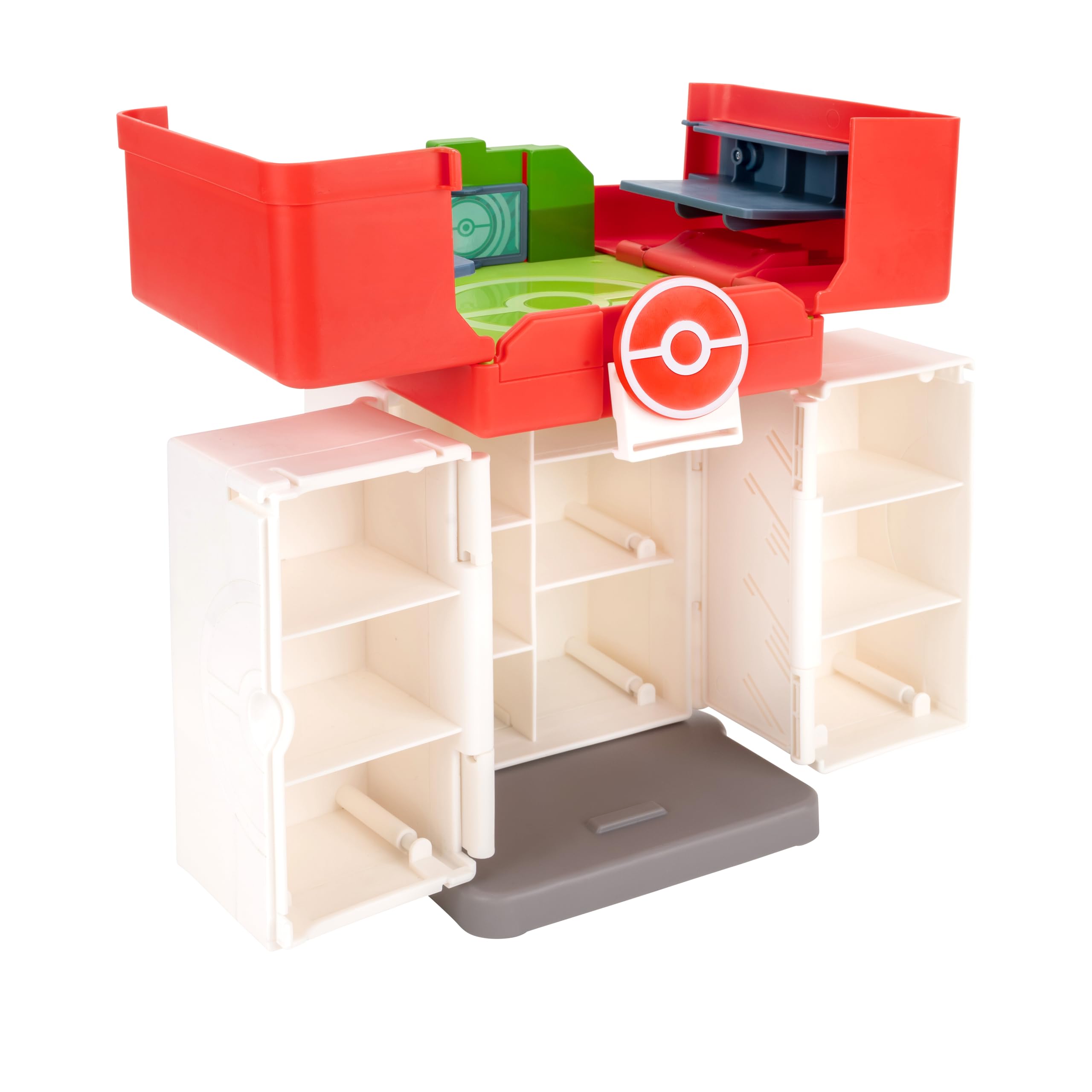 Jazwares Pokémon Play ‘N’ Display Case - Multi-Level Storage Unit with Rooftop Arena and Space for 35+ 2-Inch Battle Figures