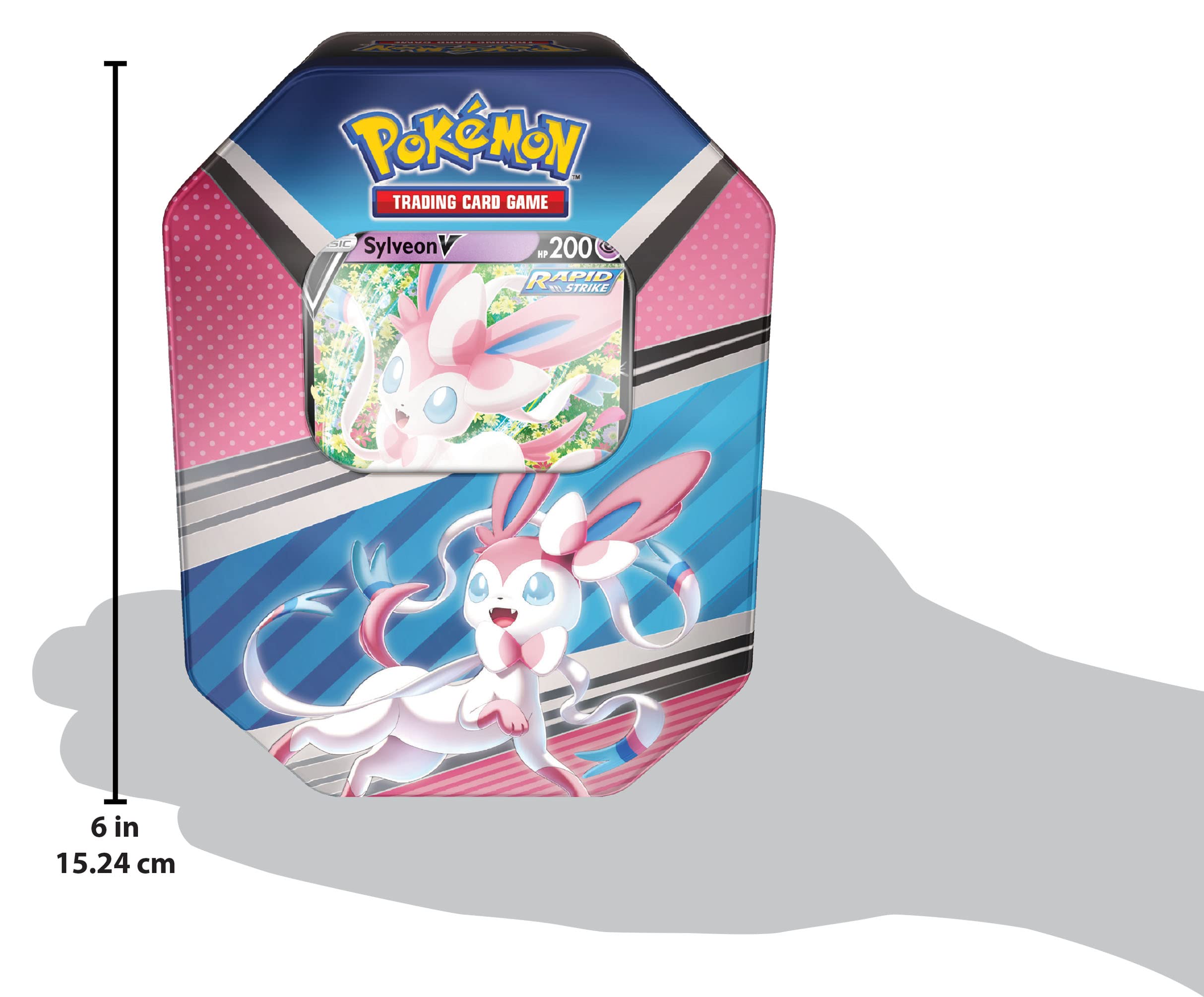 Pokémon TCG: V Heroes Tin Sylveon (1 Foil Card & 4 Booster Packs)