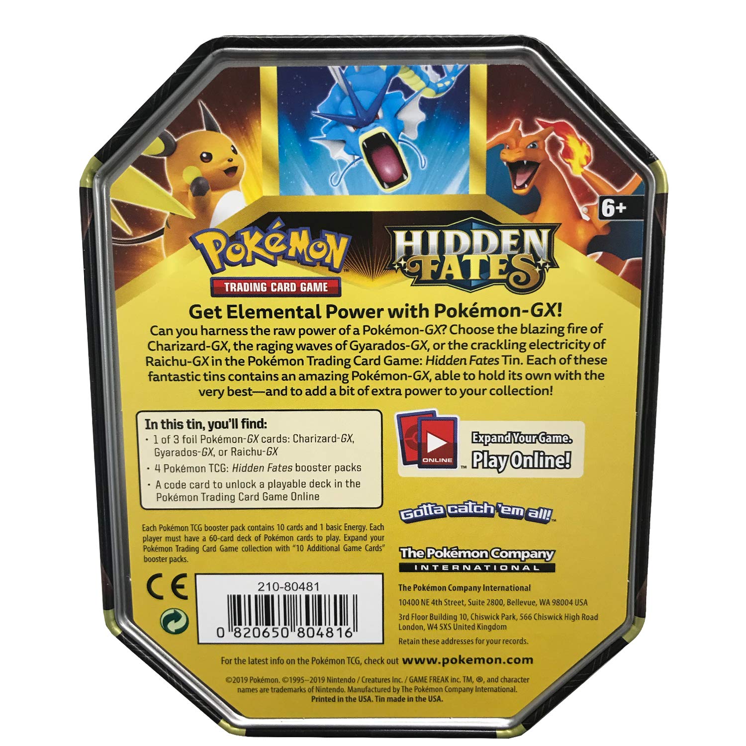 Pokemon TCG: Sun & Moon Hidden Fates - Gyarados-GX Collector's Tin
