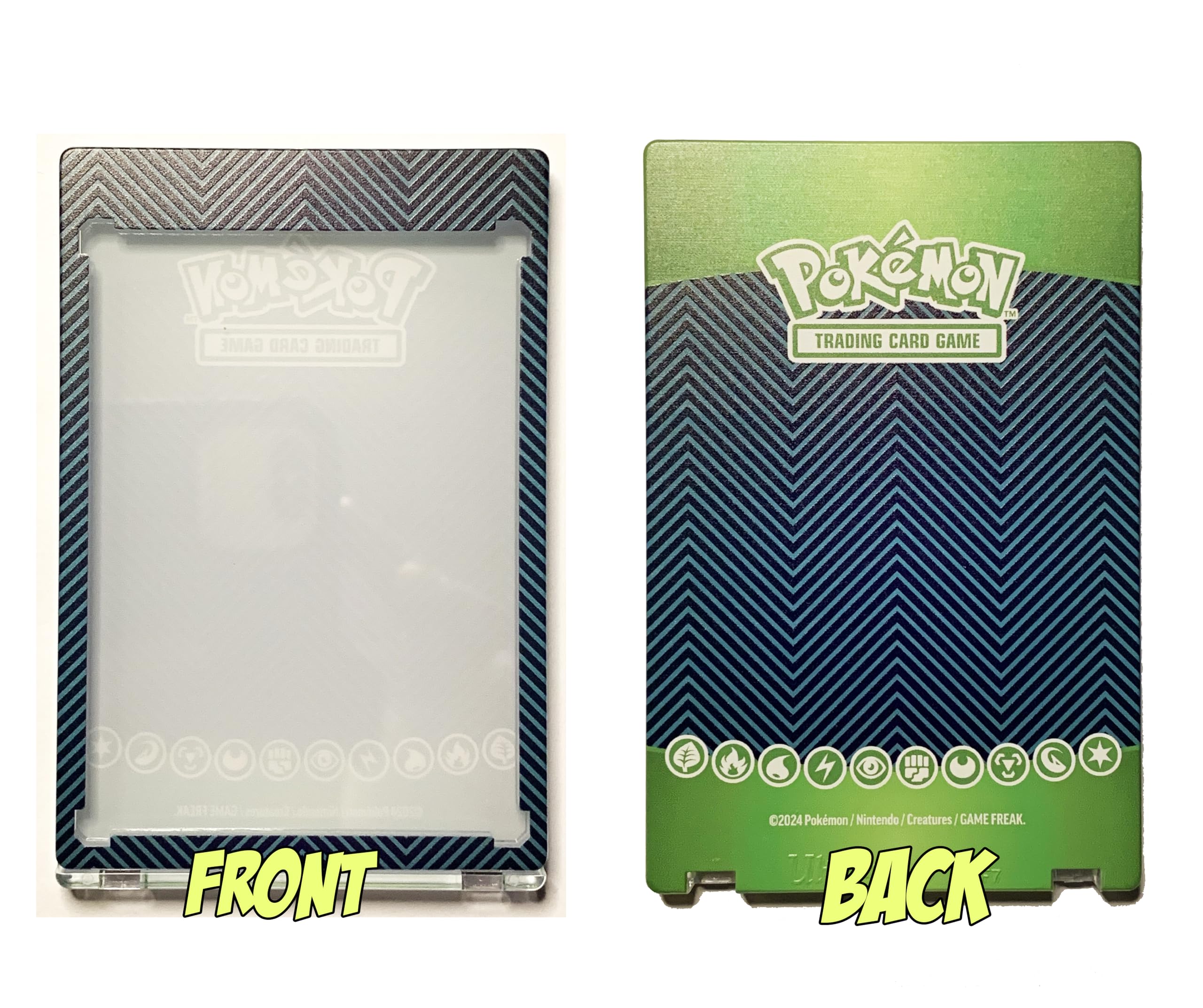 Pokemon Magnetic Card Display – Green – Ogerpon ex Collection – Lot of 3 with Stand