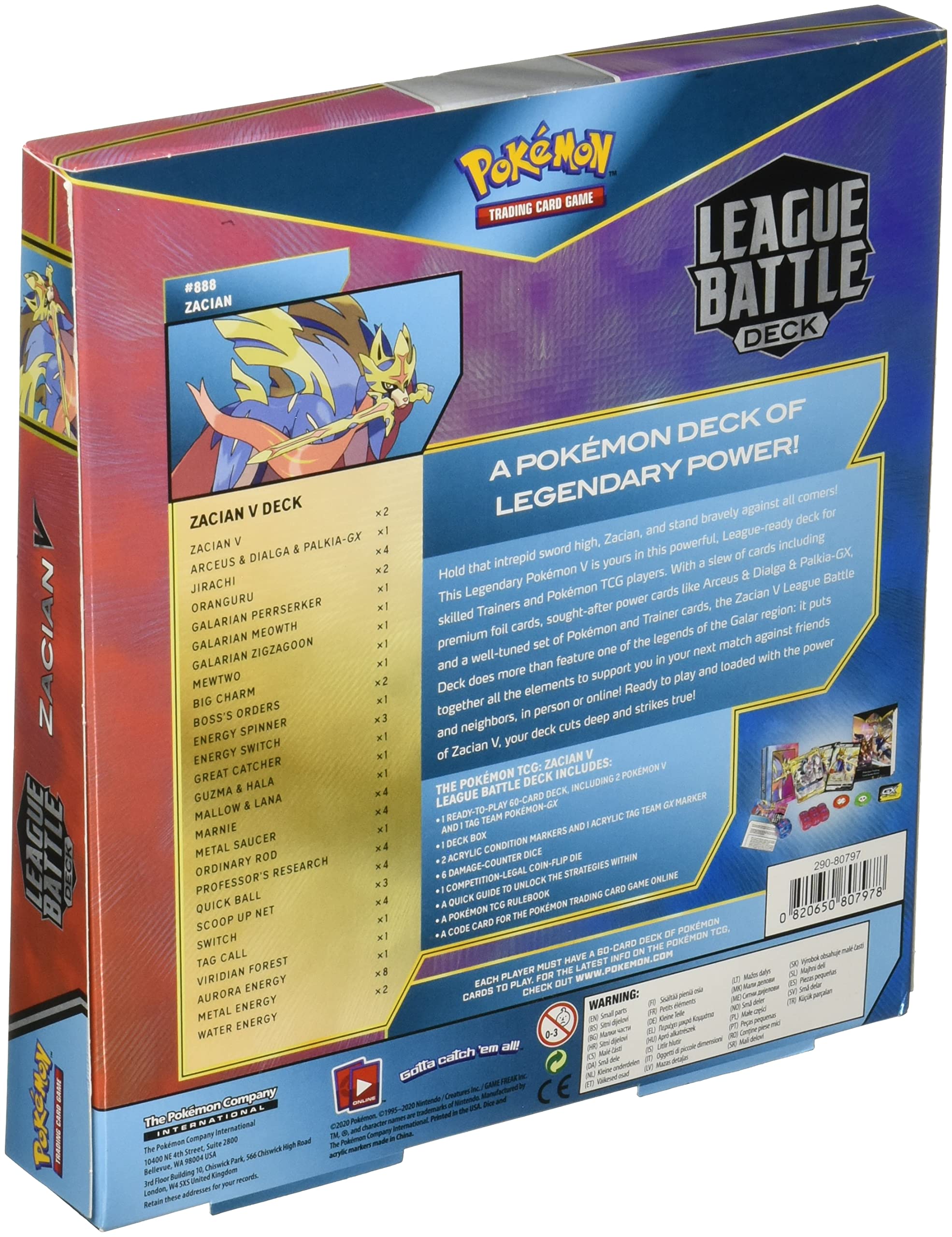 Pokémon TCG: Zacian V League Battle Deck, Multicolor