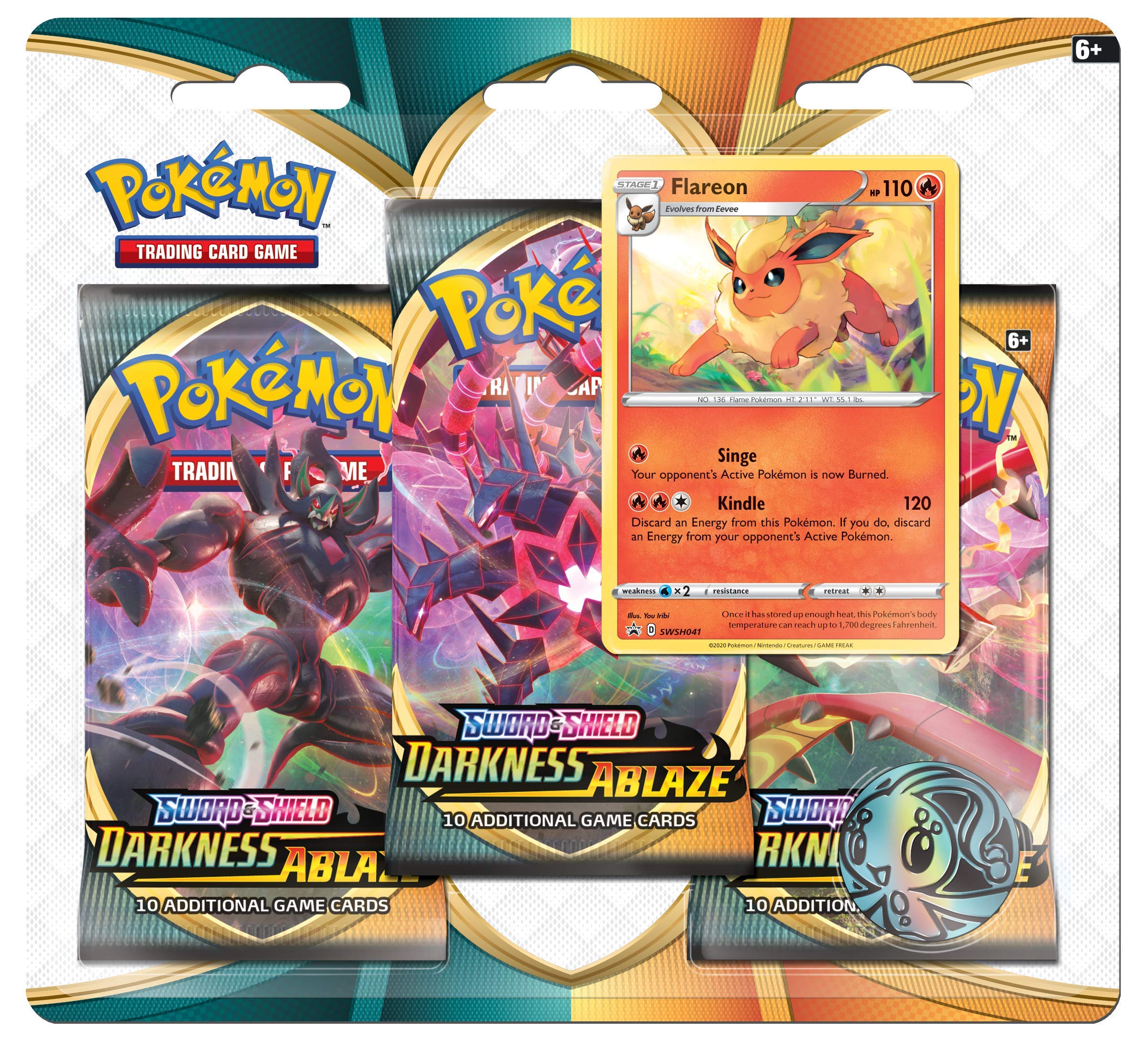 Pokemon TCG: Sword & Shield--Darkness Ablaze Three-Booster Blister